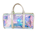 2022 Neue trendige große holographische klare PVC -Reisetaschen Frauen Männer Custom Sport Fitnessstudio Umhängetaschen wasserdichte Speicher Duffel -Tasche